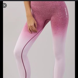 Gymshark Chalk pink/beet ombré seamless leggings